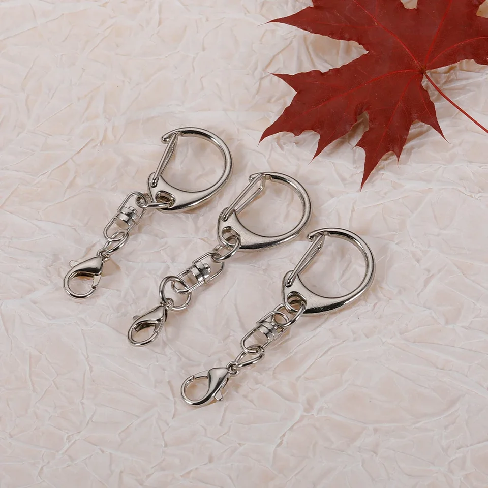 Split Ring Keyrings 200pc 200 Pieces Silver Keyring Blanks – Key Chains With Split Rings & 4-Link Chain, 55mm Total, Alloy Metal Key Ring - Foto 8