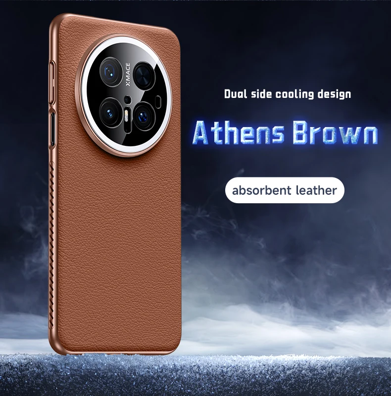 Premium PU Leather Carbon Fiber Shockproof Case with Soft Silicone Lens Protection