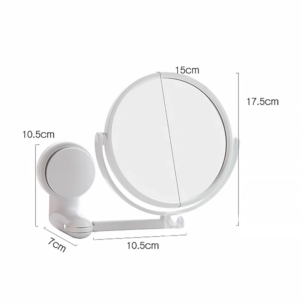 Wall Mounted Foldable Extending Arm Bathroom Mirror with Swivel Suction Double Sided for Cosmetic Makeup No Drill Required 5
