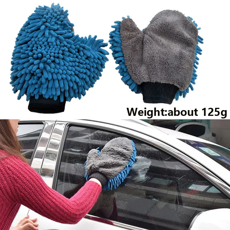 Car Cleaning Gloves Car Wash Glove Coral Mitt Soft Anti-scratch for Car Wash Multifunction Thick Cleaning Glove Wax Detailing Brush