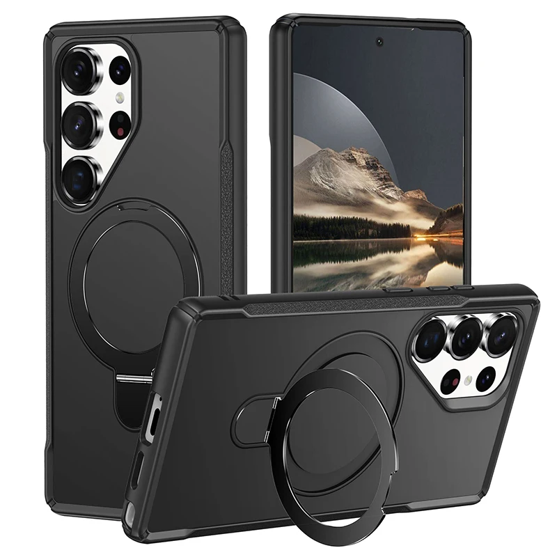 Premium Magnetic Phone Case with Shockproof Slim Fit and Magsafe-Compatible Kickstand Design