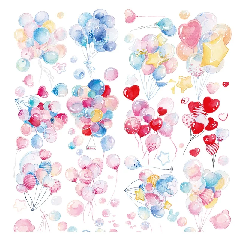 

Original PET balloon washi tape and all kinds of fireworks washi paper tape for landscaping decoration DIY scrapbooking