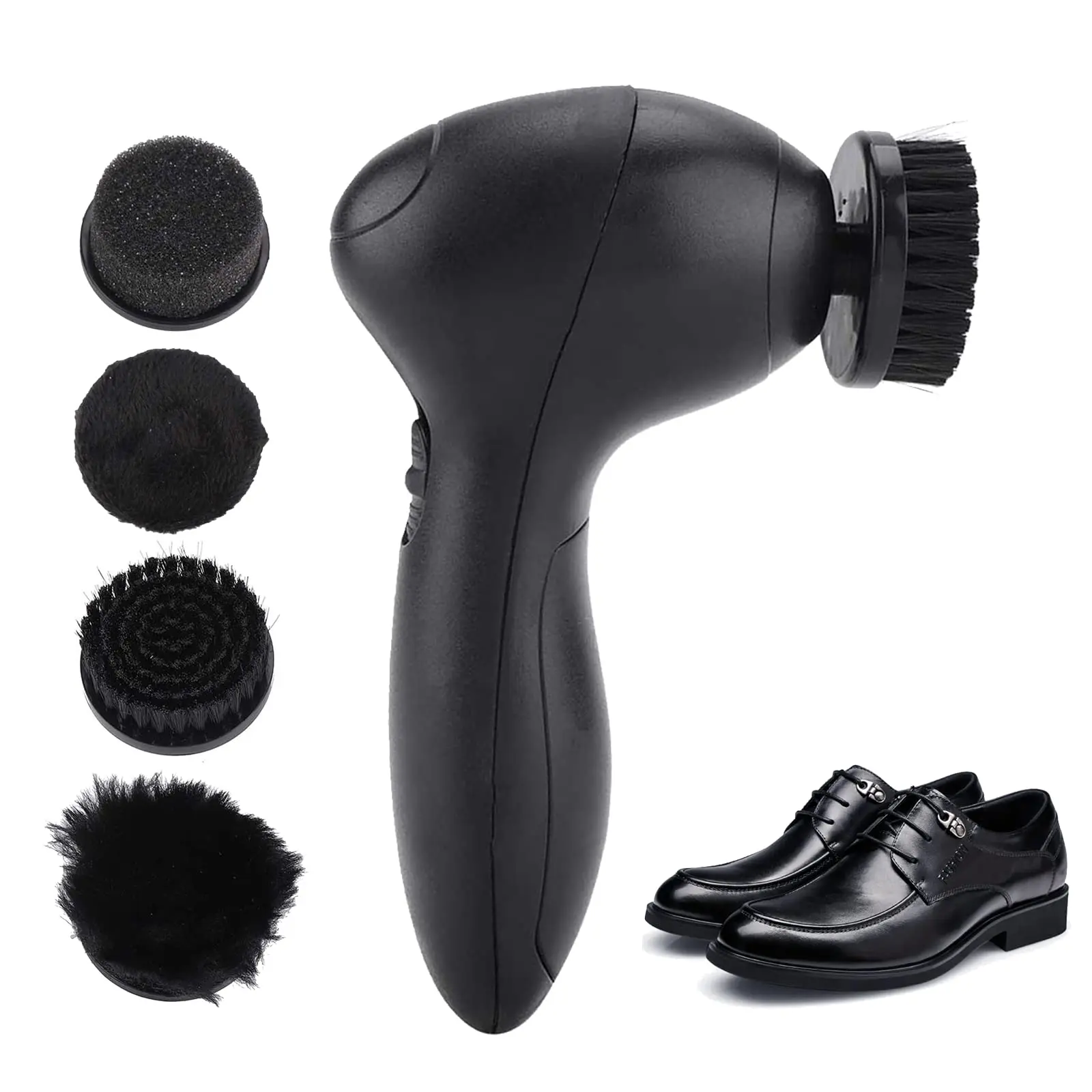 Cireuse à Chaussures électrique Portable - Fonctionne Sur Piles, Avec 4 Têtes De Brosses, Pour Cuir Et Sièges Auto - 5