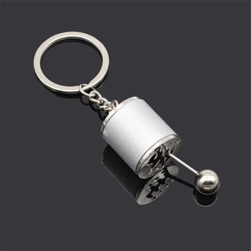Key Chains Creative Car 6 Speed Gearbox Gear Head Keychain Manual Transmission Lever Metal Key Ring Car Refitting Metal Pendant