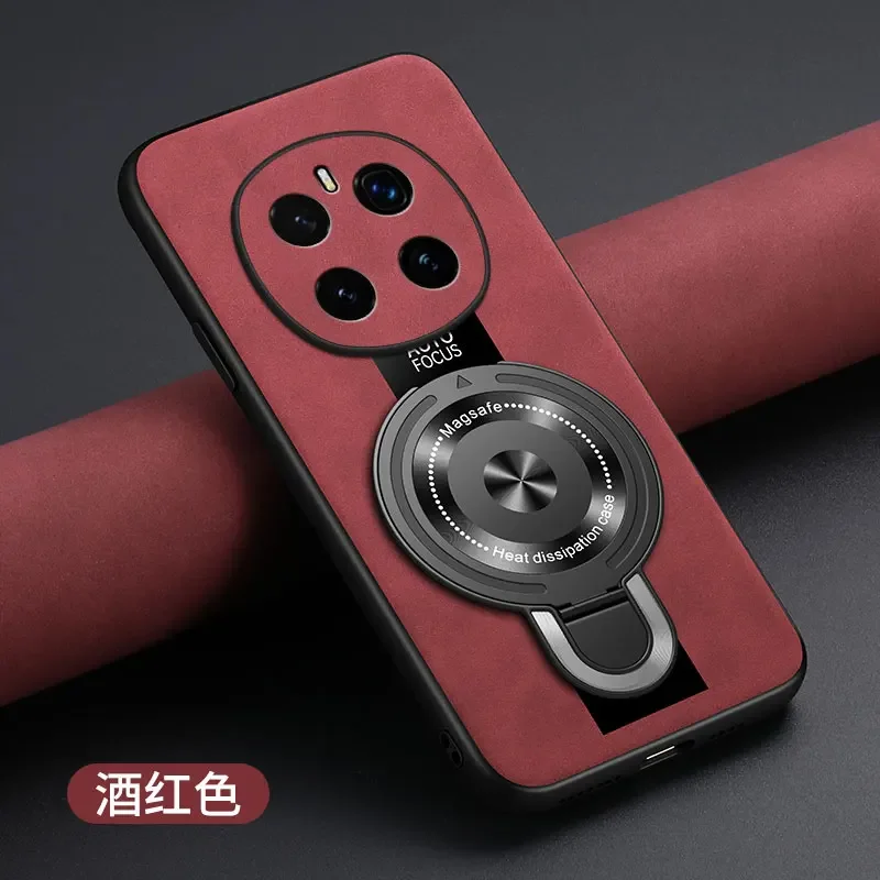 Luxury Silicone Leather Shockproof Case with Magnetic Ring Holder