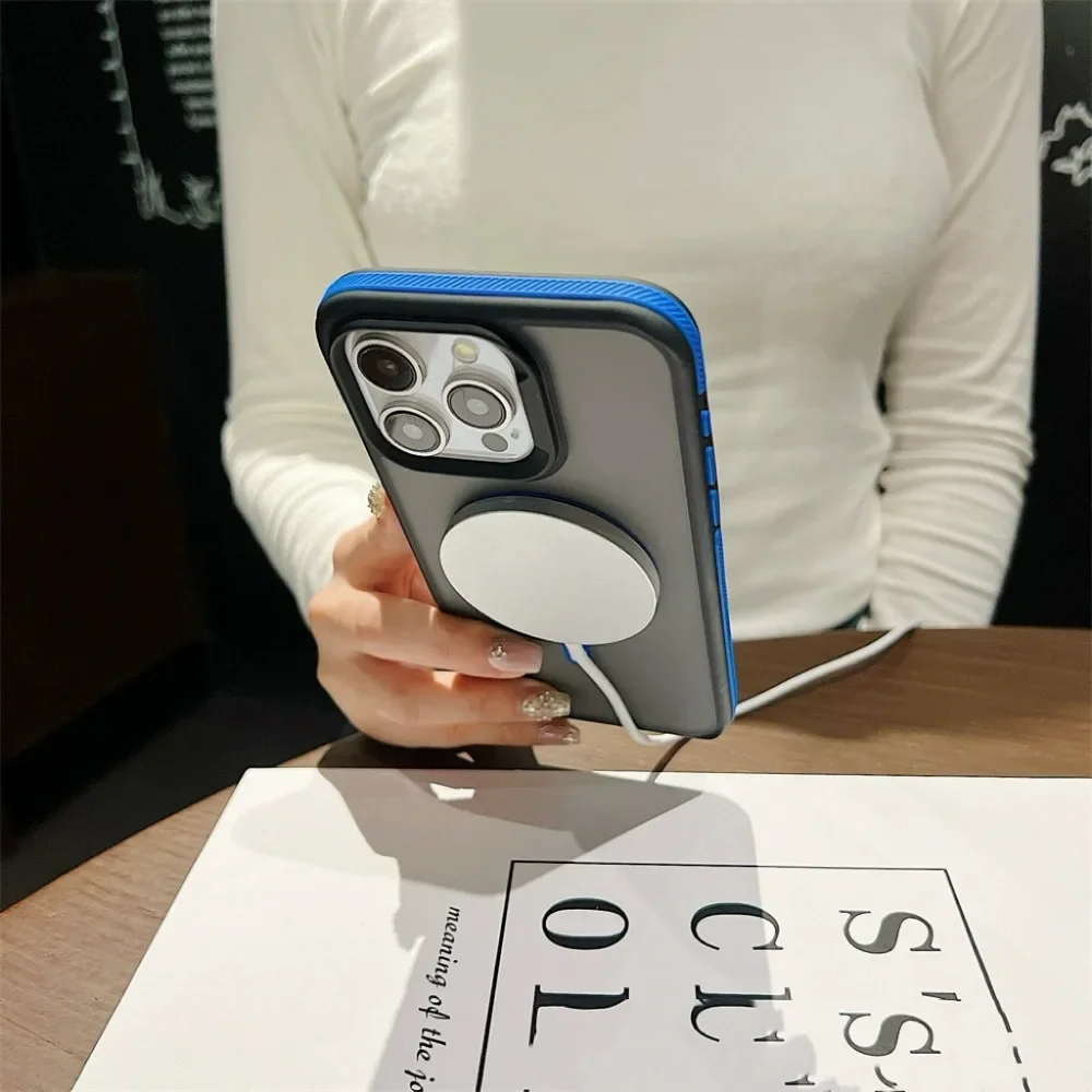 Magnetic Luxury Matte Translucent Shockproof Armor Case with MagSafe Compatibility