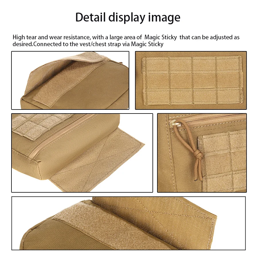 Borsa portaoggetti da caccia per esterni, borsa multifunzionale per accessori con apertura a cerniera Magic Sticky che può essere attaccata al gilet da caccia - immagine 6