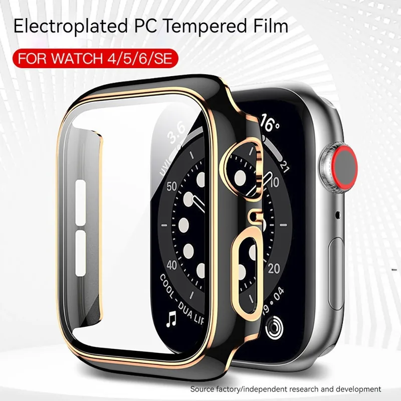Hett säljande dubbelfärgad galvaniserad klockfodral Iwatch Fullpackat högupplöst skyddsskärm Film Känsliga och fashionabla klocktillbehör_voghion.com