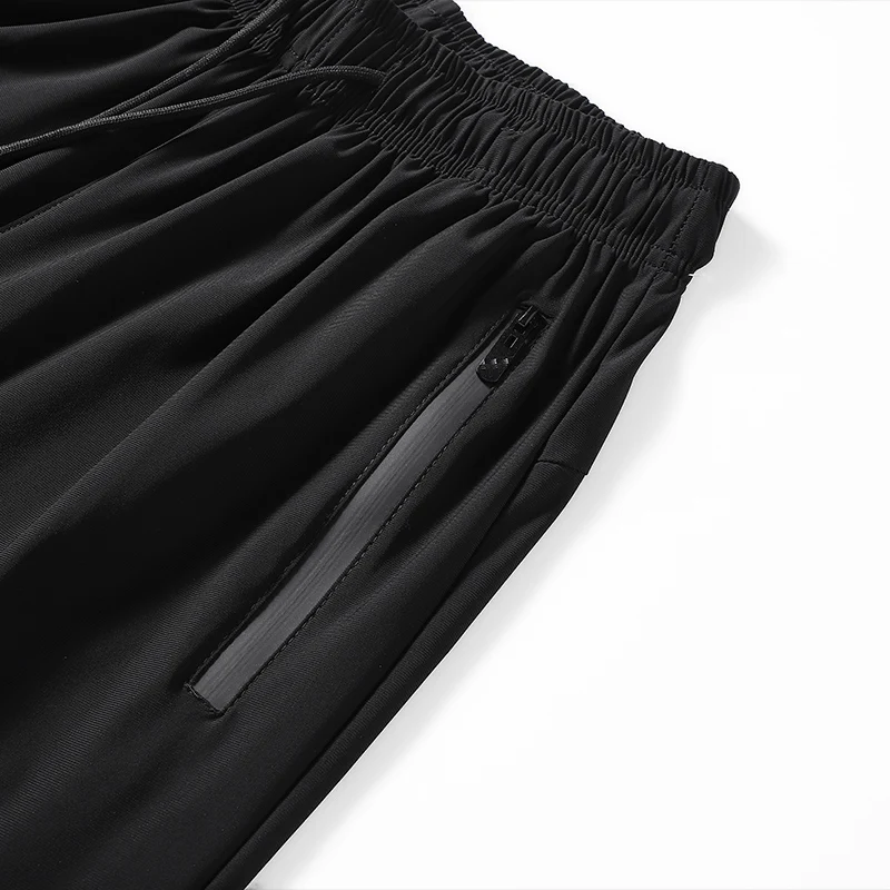 Summer Elegant Fashion Harajuku Slim Fit Trousers Loose All Match Sport Casual Pants Solid Pockets Thin Style Straight Leg Pants