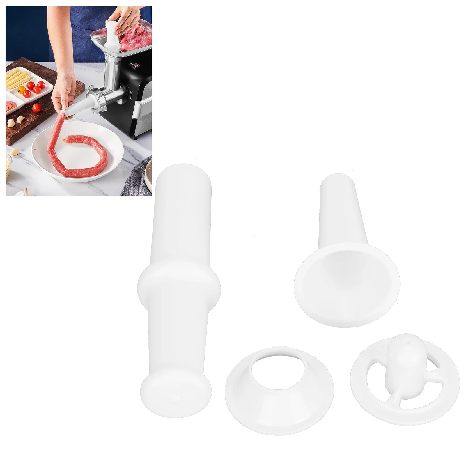 Food Pusher + Sausage Filling Nozzle + Kubbe Attachment For 7# Meat Grinder Universal Accessories