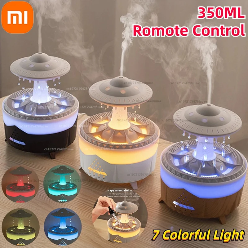 

XiaomiWater Drop Humidifier Rain Cloud Air Humidifier Aromatherapy Essential Oils Aroma Diffuser USB Charging 7 Color Mist Maker