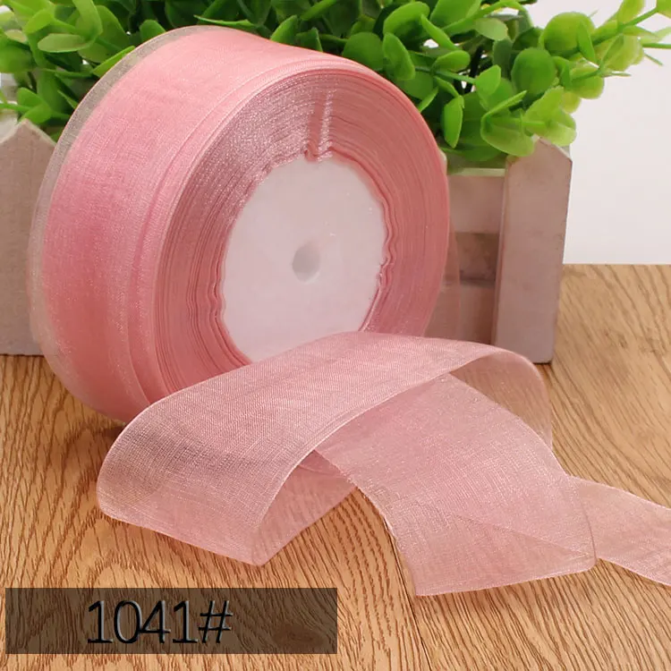 Navy Blue Transparent Organza Ribbons for DIY Crafts and Decorations