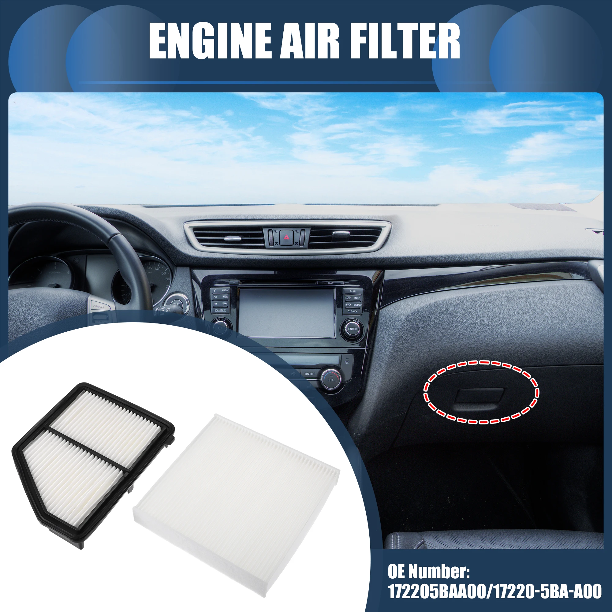 Engine & Cabin Air Filter Set For 2007-2012 Nissan Sentra 2.0L - 2-Piece Combo