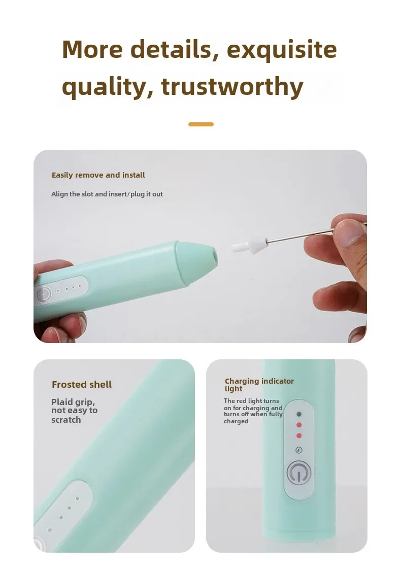 Description Picture 3 of itemMINI Wireless Milk Frother Electric Handheld Blender Electrical Mini Coffee Maker Whisk Mixer with USB for Cappuccino Cream