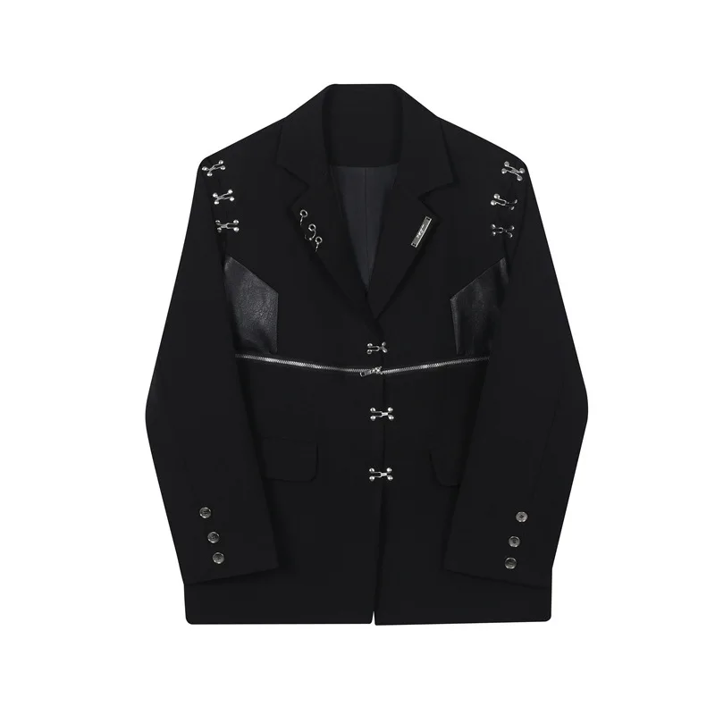 

SuperAen Korean Design Black High Street Multi Zipper Decoration Fashion Women Blazers and Jackets
