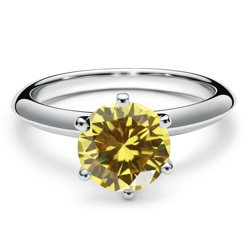 Tancise Solid Sterling Silver ring with 1 carat 6.5mm Real Moissanite for Women Wedding Engagement Fine Jewelry Gifts_voghion.com