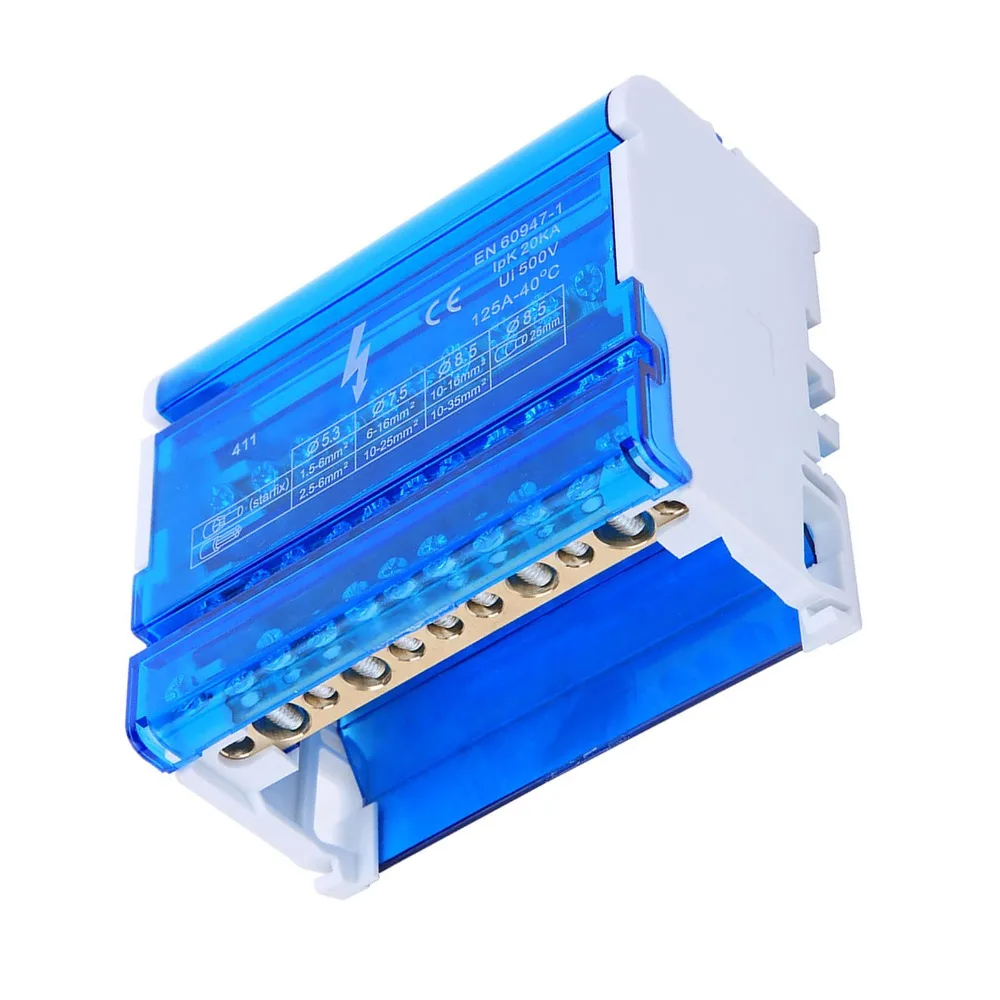 411 Terminal Distribution Box Din Rail Single Phase Din Rail Terminal ...