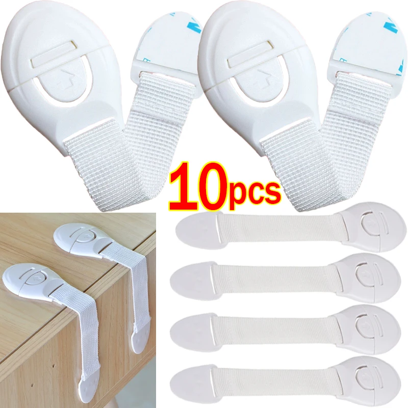 

1/10pcs Child Safety Cabinet Lock Kids Baby Drawer Door Cabinet Cupboard Toilet Safety Locks Plastic Security Protector Straps