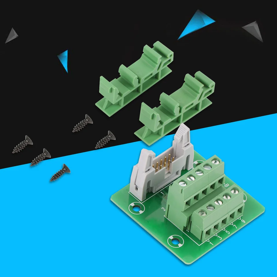 Adapter Connection RJ45-female To 10-pin Terminal Block Breakout Board For DIN Rail - View #9