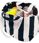 Bagelite 22'' 50L Large Beach Bag with Zipper, Extra Large Canvas Tote Bag for Women, Weekender P...