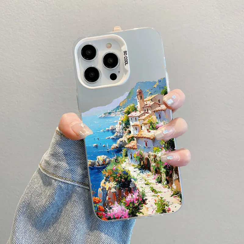 Laser-Handyhülle mit Landschaftsmalerei für iPhone 13 12 Pro Max Mini 17 Pro Max 16 15 14 Pro Max Plus Stoßfeste Hülle – Detail 8