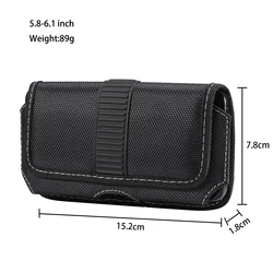 Universal Nylon Mobile Phone Belt Clip Holster Pouch ((M)5.8-6.1 inch)
