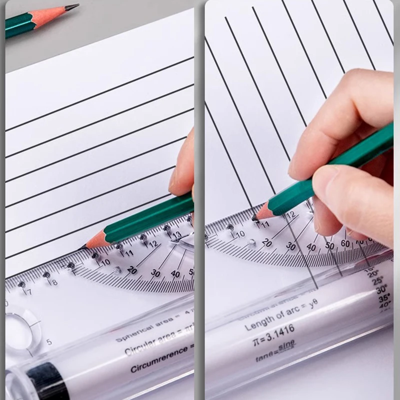Multi Function Drawing Tool Roll Draw Ruler Metric Rolling Ruler Clear Measuring Parallel Rolling Angles Line stainless steel ruler triangle ruler ruler set drawing ruler straight ruler metal ruler plastic ruler quilting ruler rotatable ruler cats paw ruler