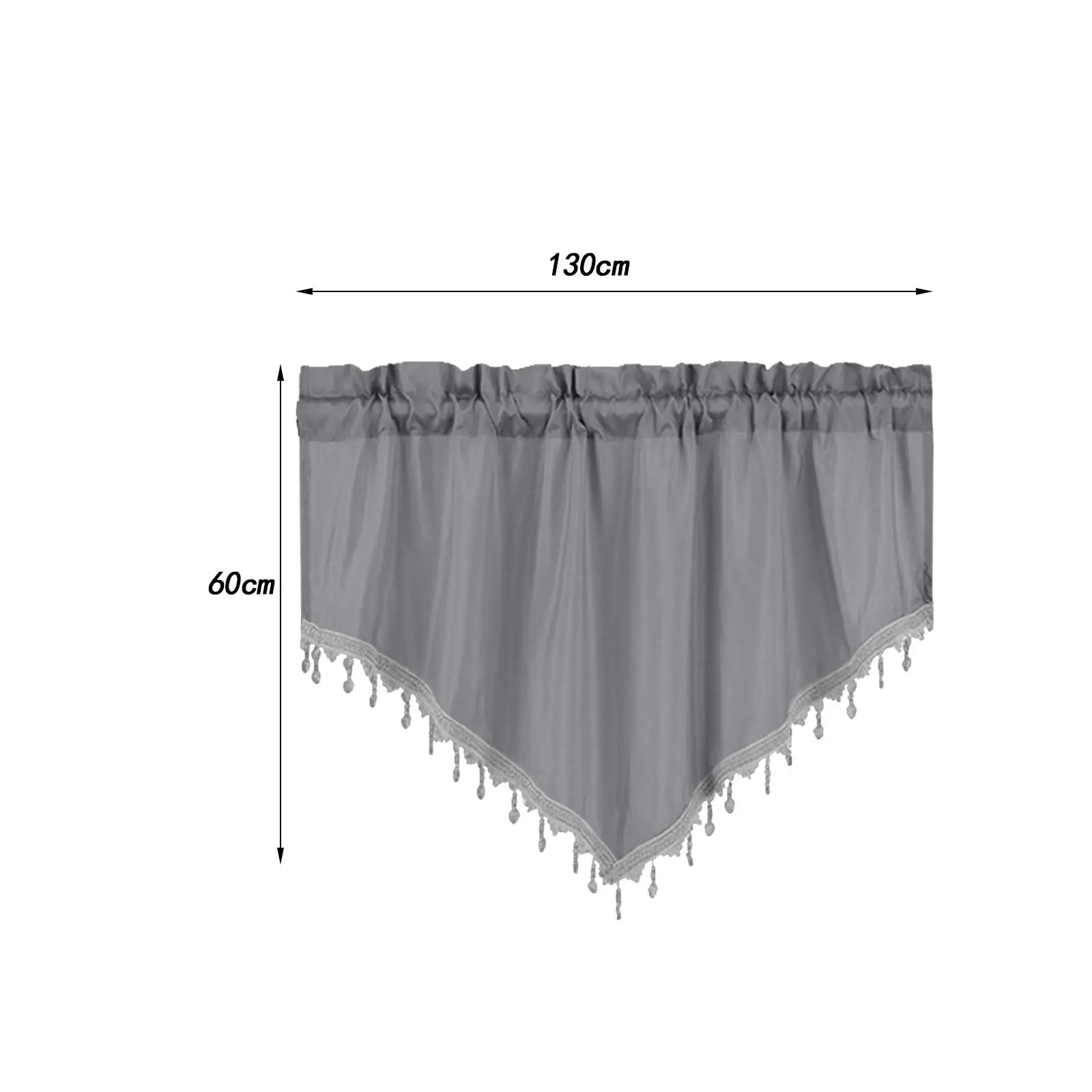 Valance with Tassel Rod Pocket Tier Curtain for Bathroom Kitchen Cabinet