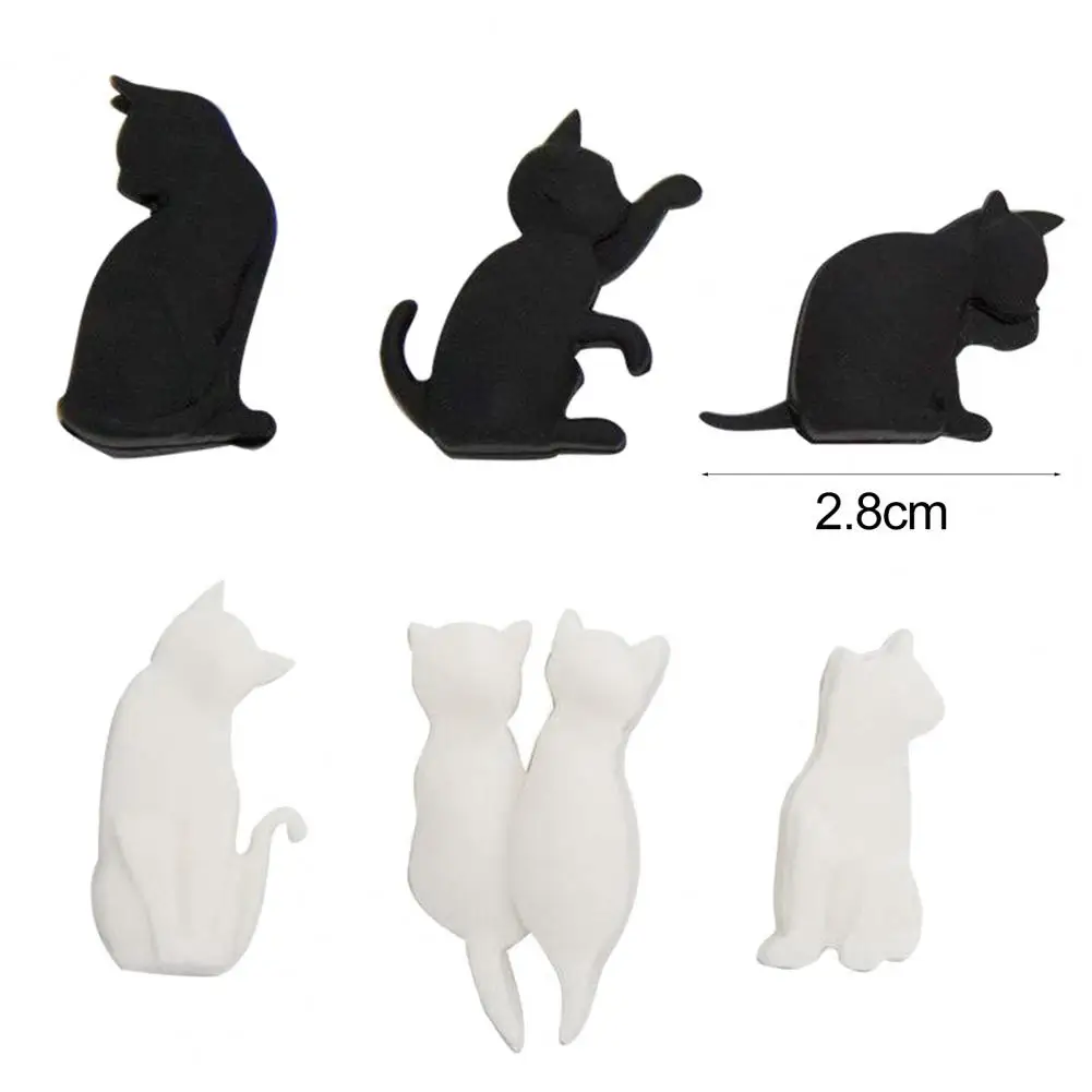 6Pcs silicone tea bag holder food bag clips Tea Bag Clips Food Grade Heat-Resistant Reusable Silicone Cartoon Cat-Shaped Tea Bag Holders Drink Markers
