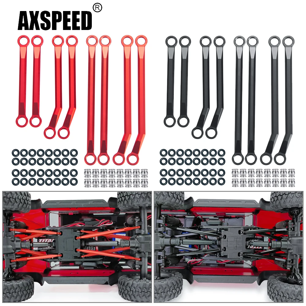 Axspeed Metal High Clearance Chassis Link Rods Set Per Trx-4M Bronco Defender 1/18 Rc Crawler Car Model Upgrade Parts