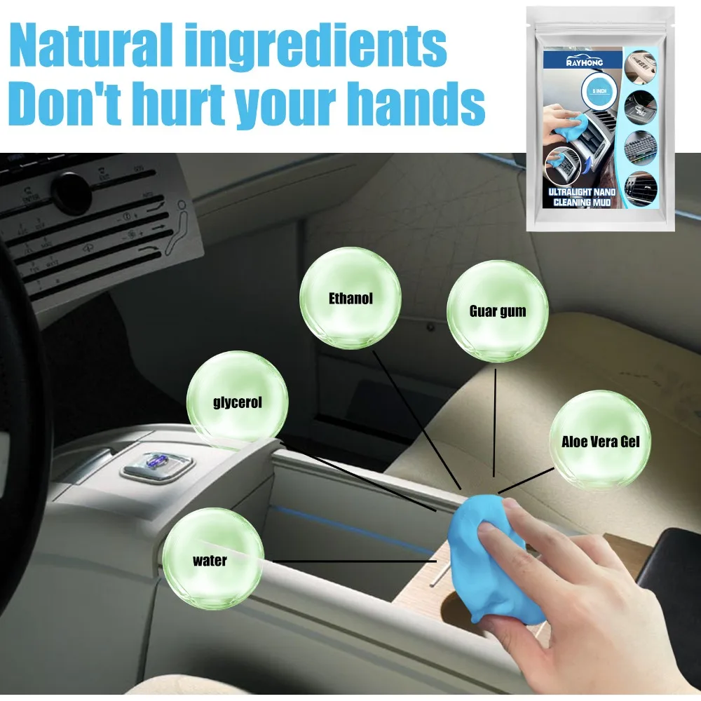 Reusable Car Cleaning Gel Auto Air Vent Interior Detail Cleaning Mud Car Interior Cleaner Removal Dirt Cleaner Accessories cleaning gel cleaning magic mud car cleaning gel car detailing cleaner car cleaning tool