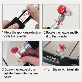 ThinkRider CO2 Pump For Bicycle Schrader Presta Adapter Bike Pump Inflator Aluminum Tire Tube Mini size MTB Bicycle Pumps CO2 Ca 5