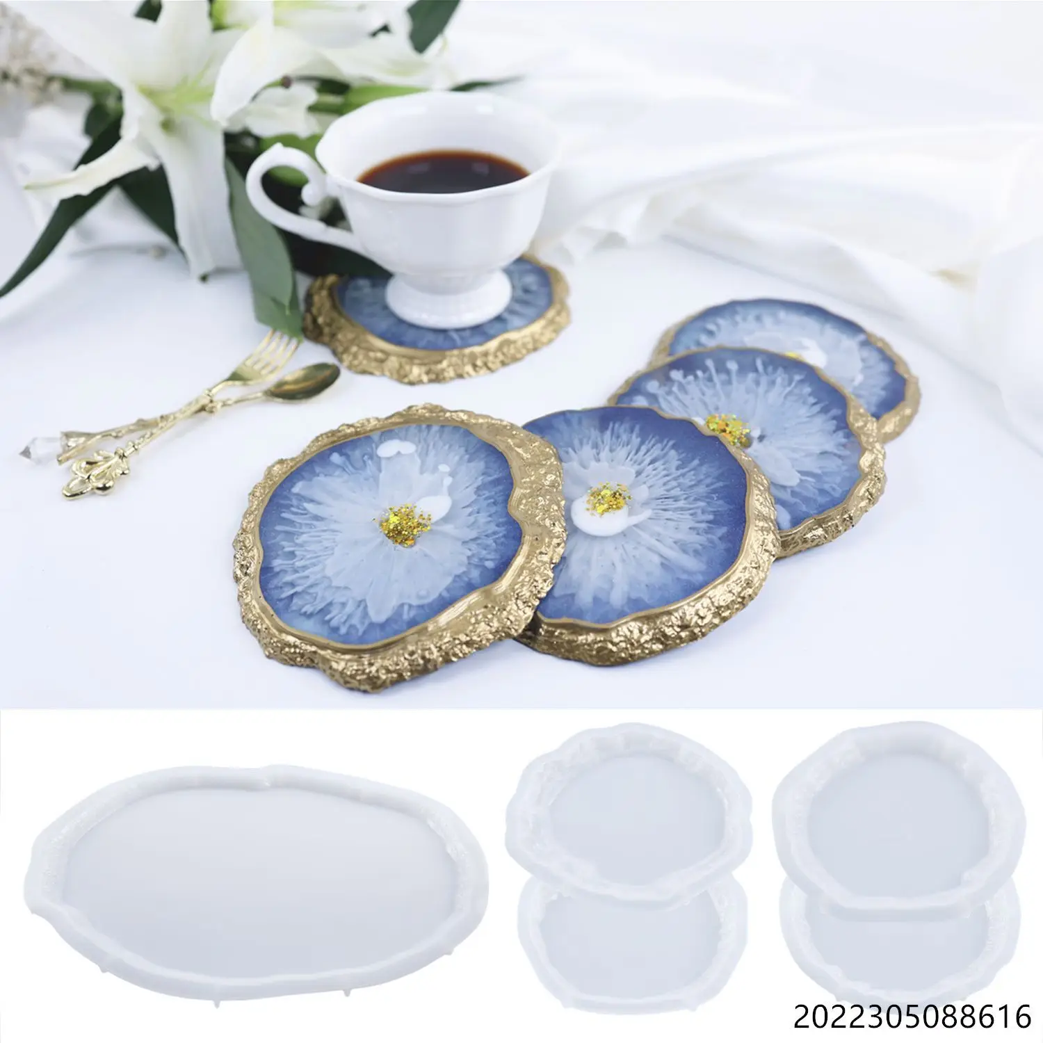 

DIY Crystal Epoxy Resin Mold Irregular Oval Tray Coaster Mirror Silicone Mold For Resin Fruit Plate Disc Home Decoration Molds