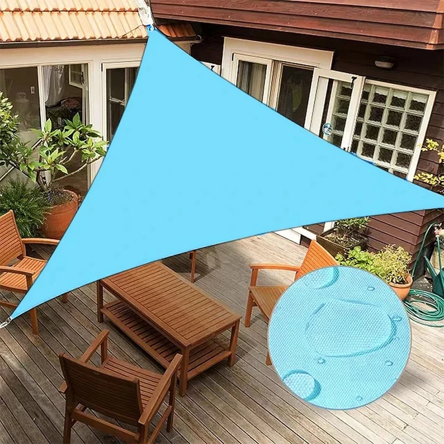 Summer Triangle Shade Sail Waterproof Anti-UV Balcony Shade Canvas Garden Yard Pool Canopy Outdoor Camping Awning
