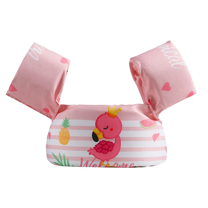 Cartoon Baby Swim Float with Arm Sleeves - Adjustable Foam Safety Life Jacket
