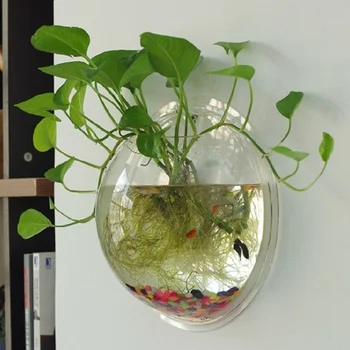 Acquario da Parete in Acrilico, Vaso Sospeso per Piante Acquatiche, Acquario a Bolle da Parete, Vaso per Piante Idroponiche