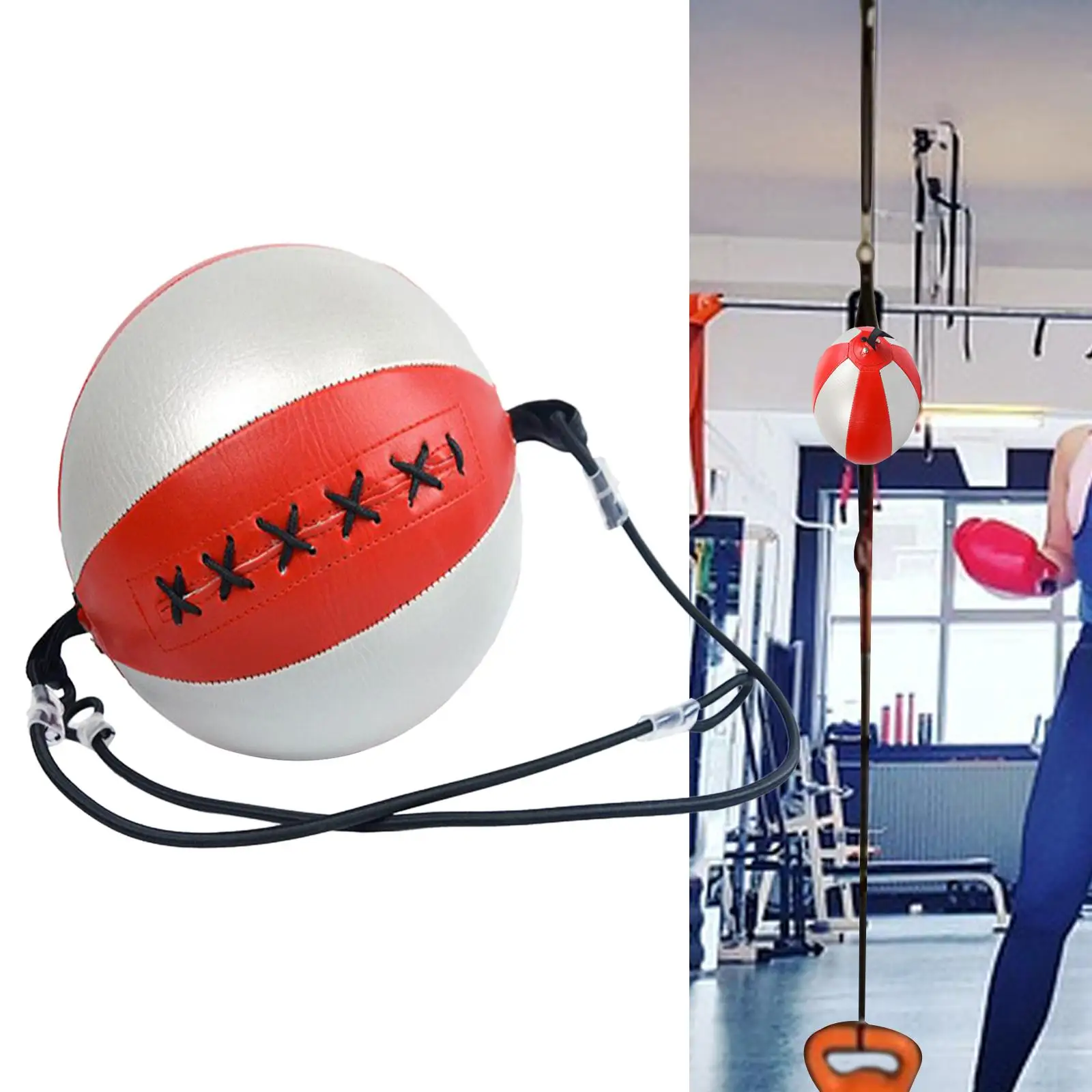 Boxing Speed Ball Reaction Target, PU Leather Punching Ball Fitness Equipment, Double End Bag for Martial Arts Sparring