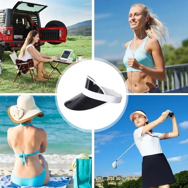 Fashion Summer Outdoor Sports Sun Protection Cap Unisex Clear Visor Hat PVC Sunshade Hat UV Protection