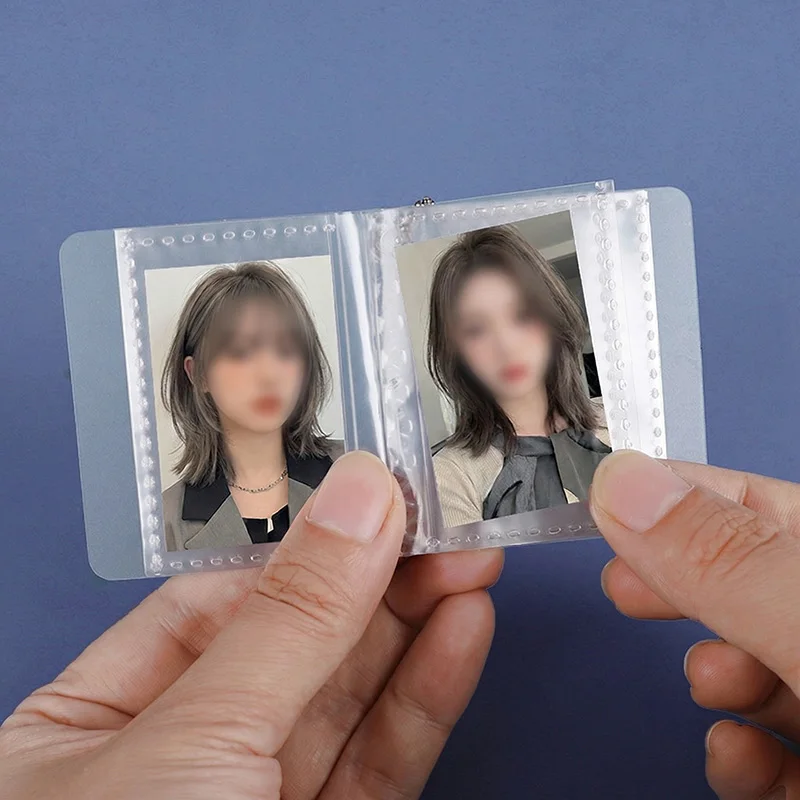미니 포토앨범 키체인 K팝 포토카드 홀더 포켓 ID 사진 아이돌 소형 카드 보관 PVC 바인더 앨범 키링 선물