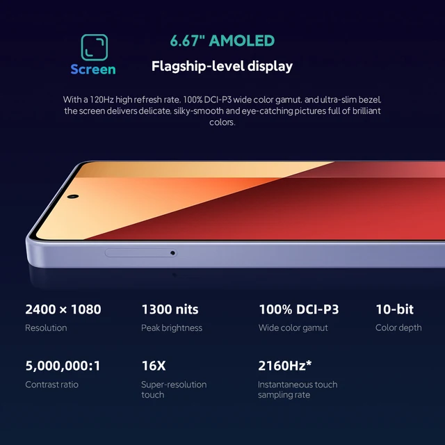 Global Version Xiaomi Redmi Note 13 Pro 200MP Main Camera 120Hz AMOLED Display 67W Turbo Charging MTK Helio G99-Ultra Cellphone 5