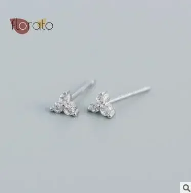 925 סטרלינג כסף אוזן מחט מיני פירסינג הרבעה עגילי מרובה צבעים מהודר CZ ילדה תכשיטים יום הולדת מתנות