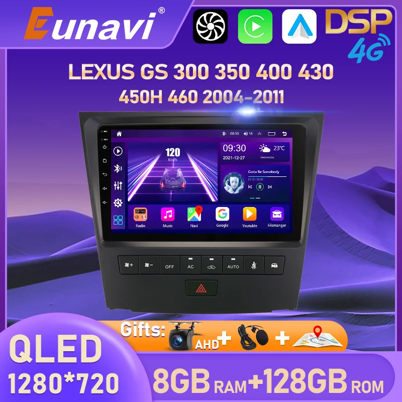 Eunavi Android 10 автомобильное радио GPS для GS300 S190 GS350 GS400 GS430 GS450h GS460 GS 300 III 3 350 400 430 450h 460