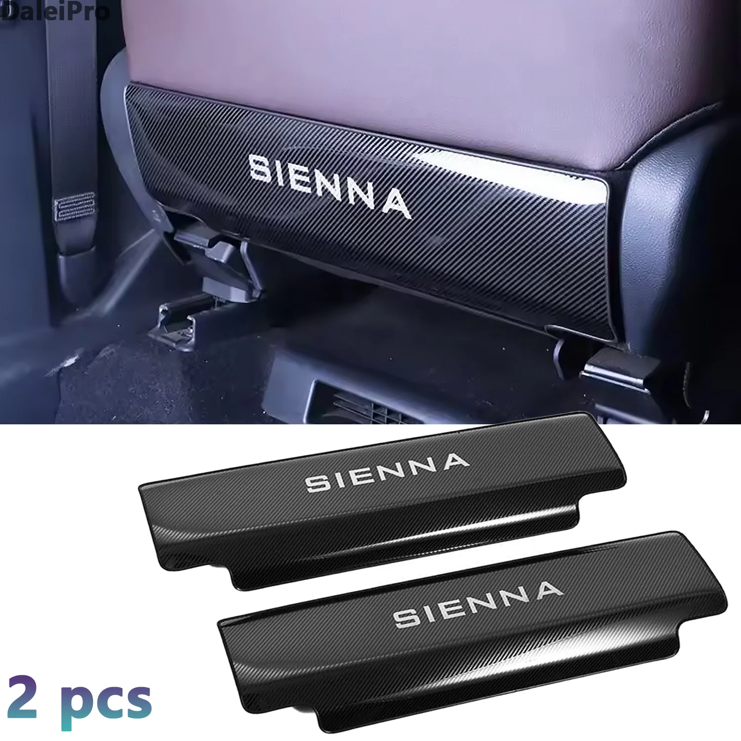 For Toyota Sienna Car BackSeat Anti-Kick Pad Protector Pad Metal Rear Seat Protector Covers Interior Accessories 2Pcs car seat protector