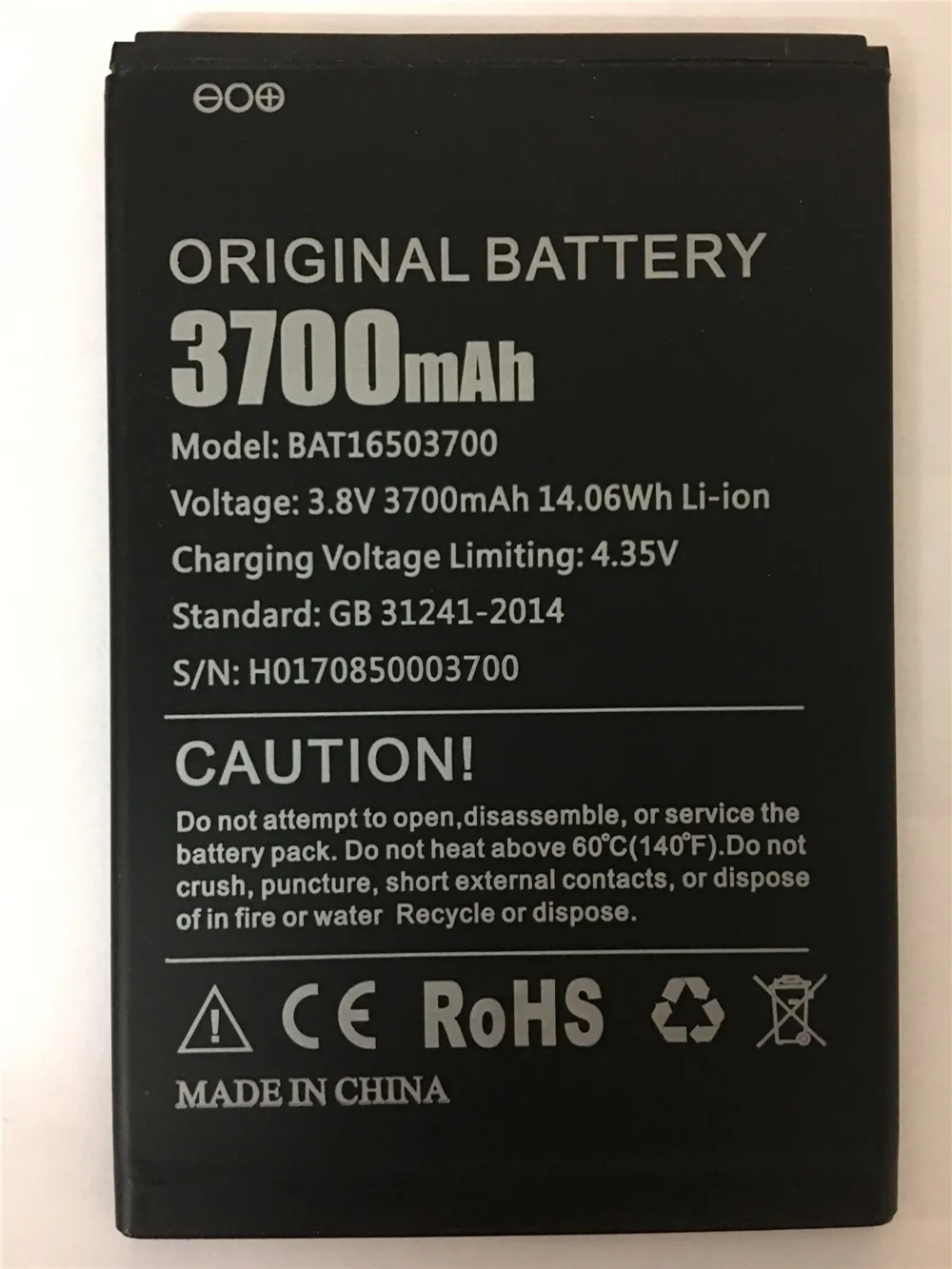 Original New Doogee X7 Pro Battery 3700mAh Polymer Li-ion 3.8V Batteries For Doogee X7 BAT16503700