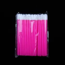 50-Piece Disposable Lip Brush Set - Premium Nylon Lip Gloss Applicators for Flawless Makeup Application (Rose)