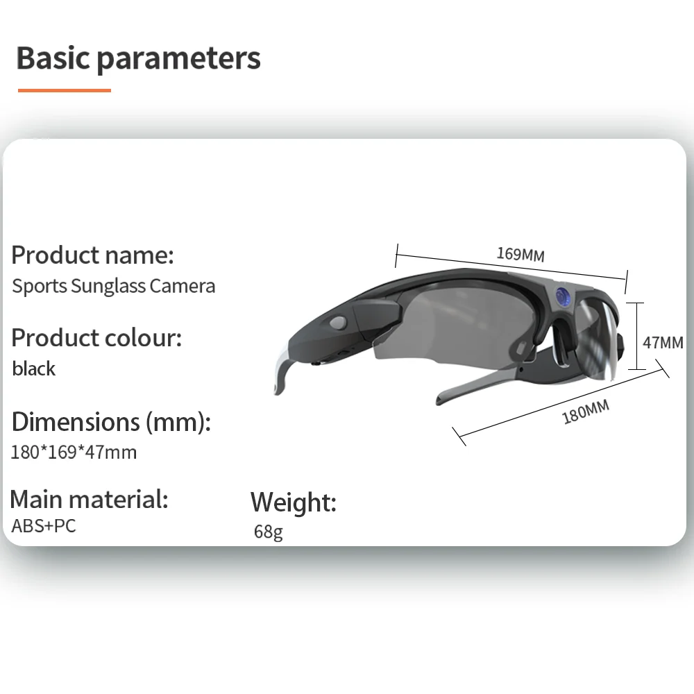 Lunettes FPV HD 1080P avec caméra intégrée - VG35 32/64/128 Go