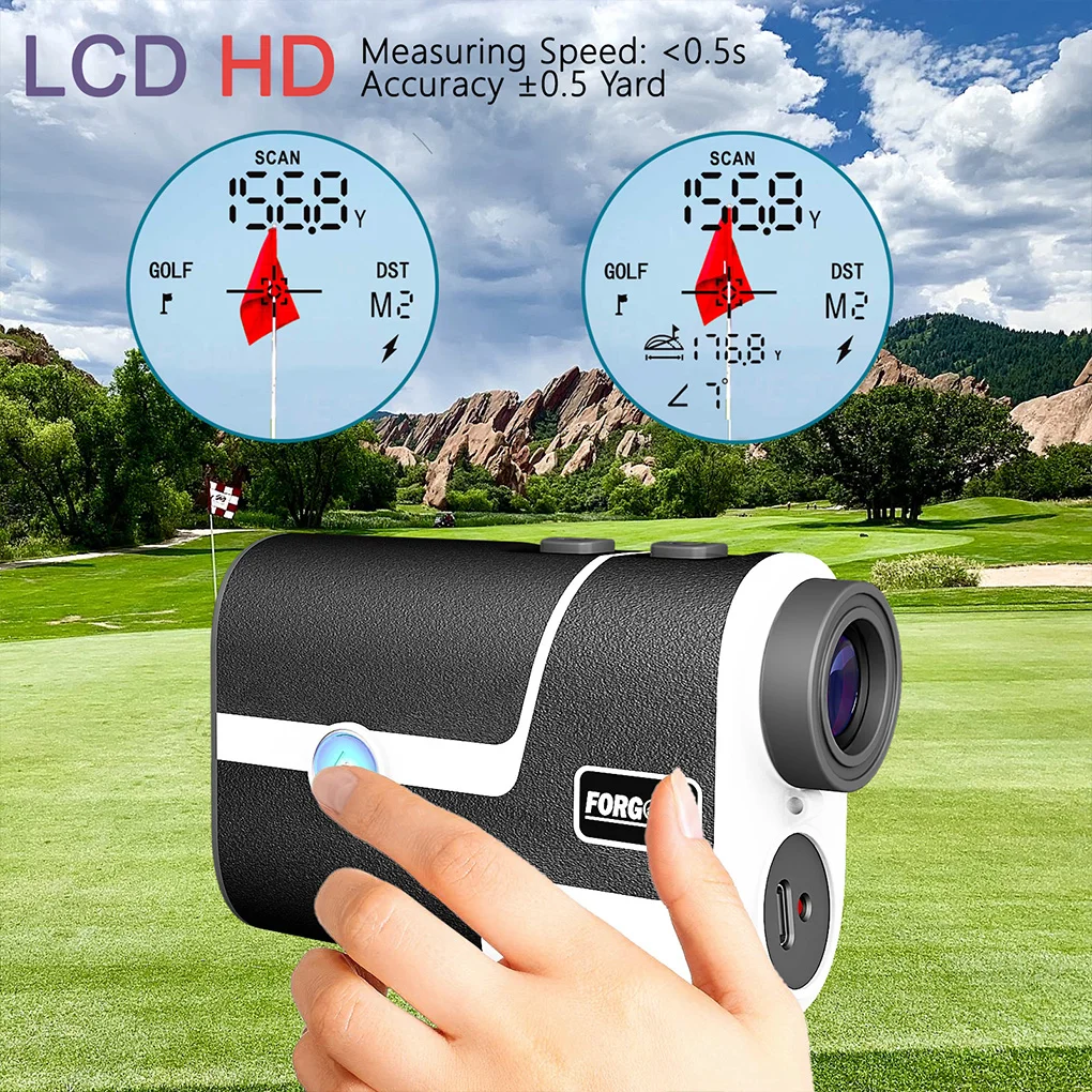 Golf Laser Rangefinder Outdoor Hunting Rechargeable 7X Magnification RangeFinder  With Slope Golf Accessories