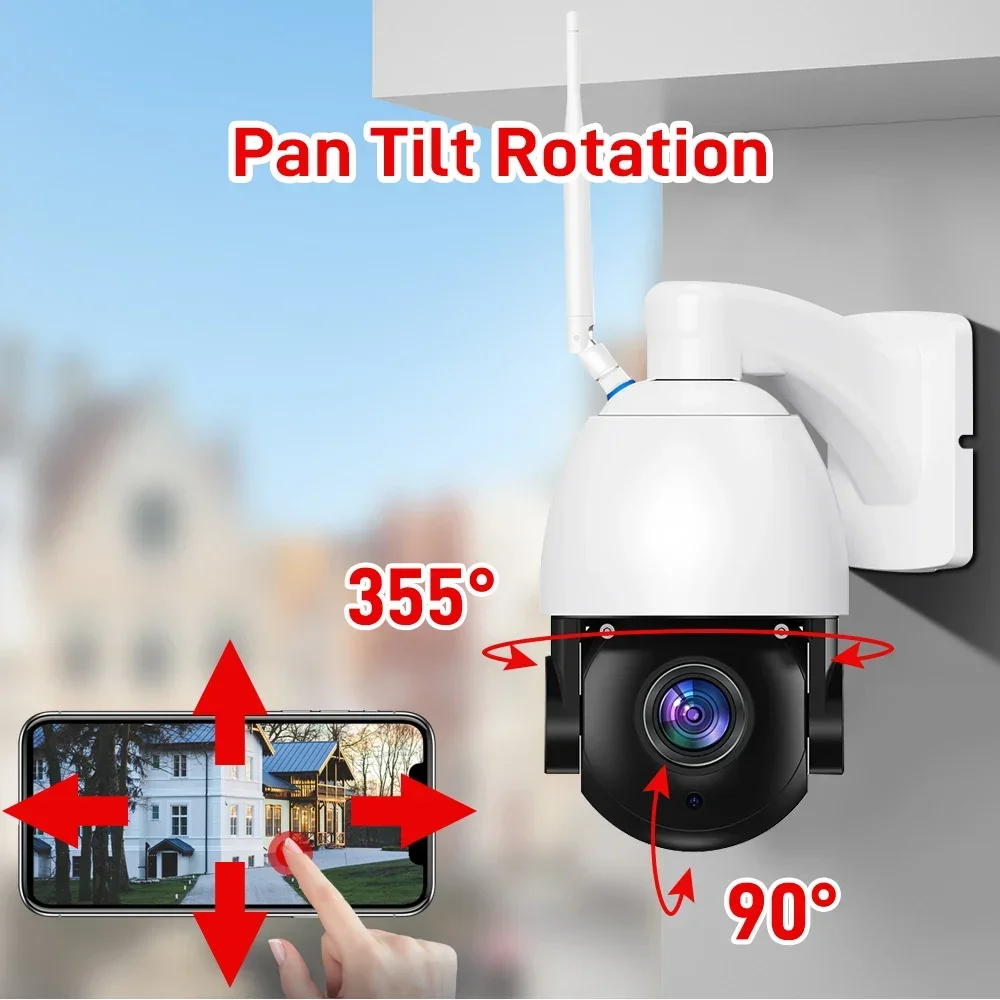 위스티노 싱글 렌즈 8MP 야외 HD 50배 광학 줌 IP 카메라 모션 감지 음성 알람 마당 감시 카메라