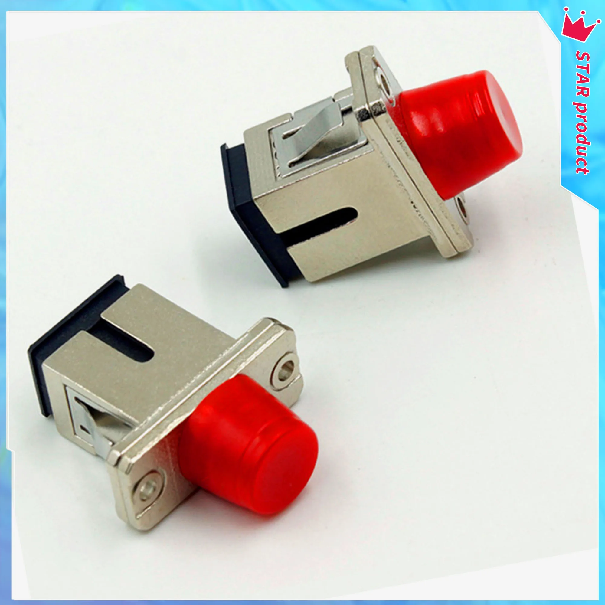 

FC SC Optic Fiber Flange Connector Adapter Square Head To Round Head Fiber Optical Coupler Zinc Alloy Fiber Optic Connector