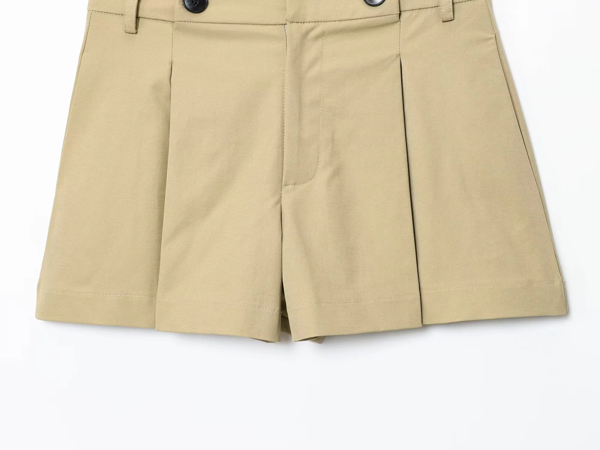 KONDALA Trendy High Street Trenchcoat Shorts Set Damen Pendler Gürtel Trenchcoat, Falten Shorts 2026 Frühling Casual Urlaub Set – Detail 19